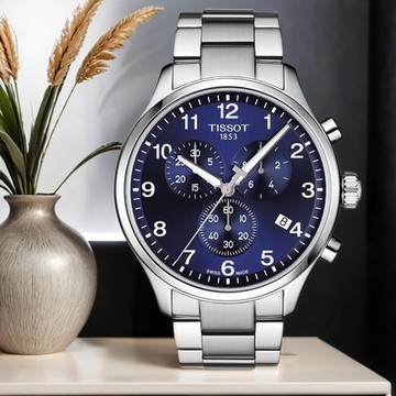 TISSOT 天梭 官方授權 韻馳系列 Chrono XL計時手錶 雙12購物節 送禮首選-藍x銀/45mm T1166171104701