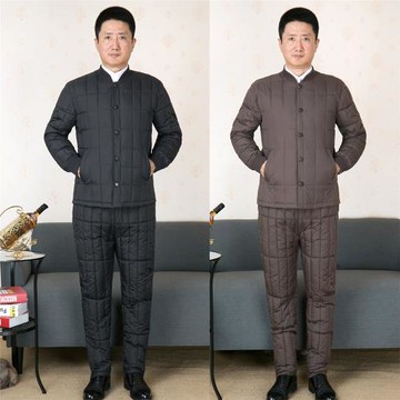 中老年男裝女裝大碼羽絨棉服內膽套裝羽絨棉服保暖衣棉衣棉褲爸爸