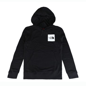 The North Face左胸壓印白黑字母LOGO設計棉質連帽T恤(男款/白x黑)