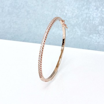 Edith & Jaz • 經典全圈鋯石手鐲 - 玫瑰金色