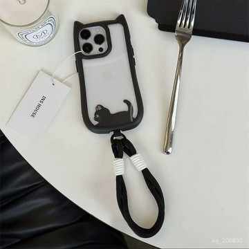 ✨限時下殺✨可愛貓貓手鏈貓耳朵適用蘋果16Promax手機殻iPhone15爆款14防摔13