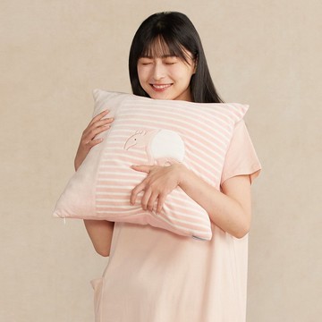 馬來貘方形抱枕(45x45公分) -貝殼粉