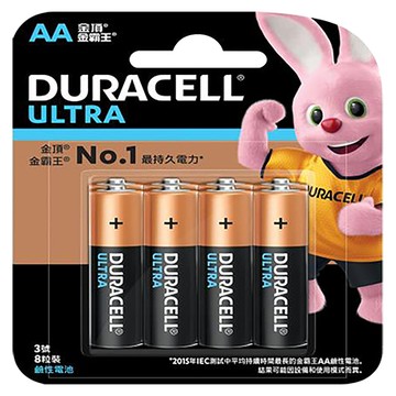 金頂Ultra超能量鹼性電池/3號AA/8入/卡