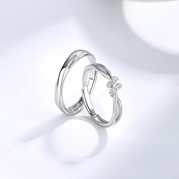 Sayaka 紗彌佳 925純銀造型對戒 深情告白  直徑2cm  銀色