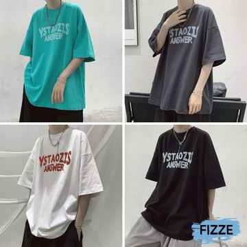重磅五分袖 港風短袖T恤 純棉上衣 T恤 短袖上衣 印花上衣 圓領上衣 男女情侶款 ATUC27【FIZZE】