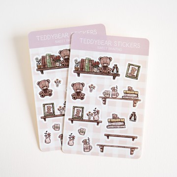 貼紙 - 壁架與泰迪熊