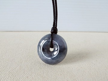 本命年【平安如意】紫烏雞翡翠韓國蠟線項鍊BS20招財、防小人