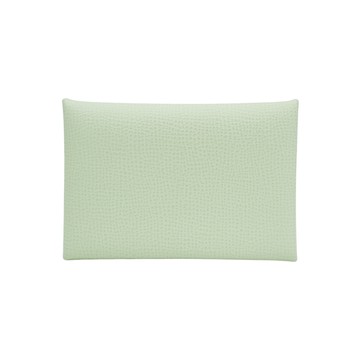 Hermes 展示品 Calvi 釦式對開卡包/卡片夾(氣泡綠)