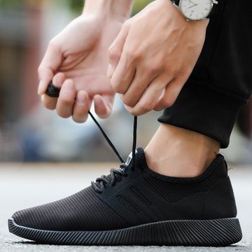 男鞋春秋新款系帶運動休閑鞋跑步鞋韓版青年板鞋百搭跑步鞋潮鞋