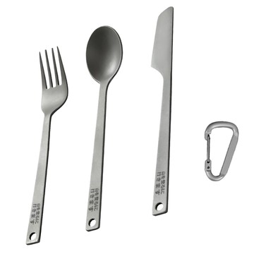 登山趣 純鈦刀叉湯匙三件組  1組  銀色