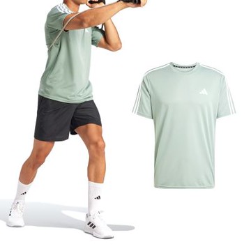 Adidas TR-ES Base 3S T 男款 綠色 亞規 T恤 運動 上衣 休閒 圓領 短袖 JC5397