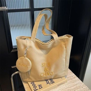 🔥品質保障🔥帆布包ins新款森係百搭單肩通懃大容量上課手提布袋託特