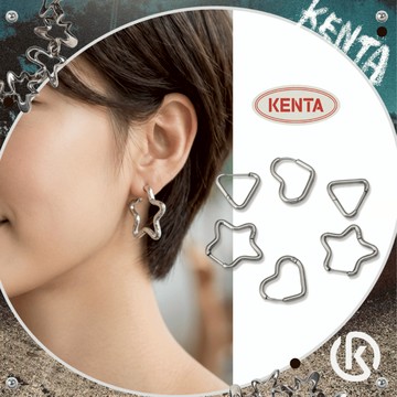 星星心型愛心耳環 心情耳環 中性飾品配件 極簡 簍空耳環 不鏽鋼耳環 KENTA