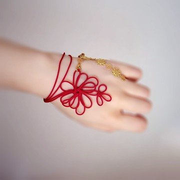 足音皆然 手工裝飾結雙圈手鍊