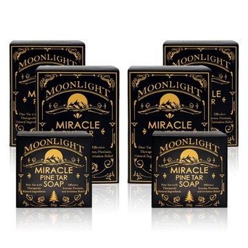 【Moonlight 莯光】 松焦油奇蹟護膚皂 大小朋友組(4大2小)