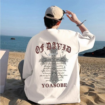【隔日到貨】280G重磅男生衣服夏季美式復古上衣男oversize t恤印花短袖T恤大尺碼寬鬆上衣