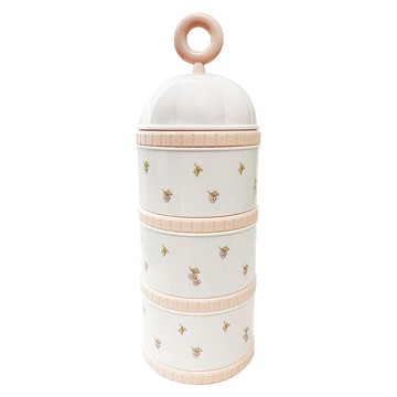 TGM 3層印花奶粉分裝盒 韓國製造 可重複使用  粉色  1組