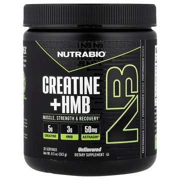 NutraBio, 肌酸 + HMB，原味，8.5 盎司（243 克）