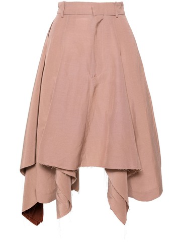 Niccolò Pasqualetti - Nave asymmetric midi skirt - women - Ramie/Viscose - S - Pink