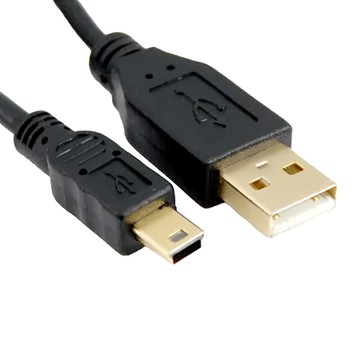 Cable USB 2.0 A公 Mini 5Pin 傳輸線 0.3M  黑色  1條