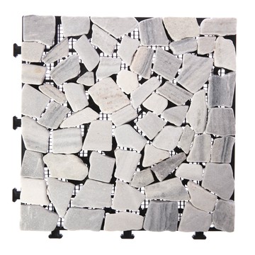 【6入組】特力屋 拼接踏板 灰白大理石 30x30cm