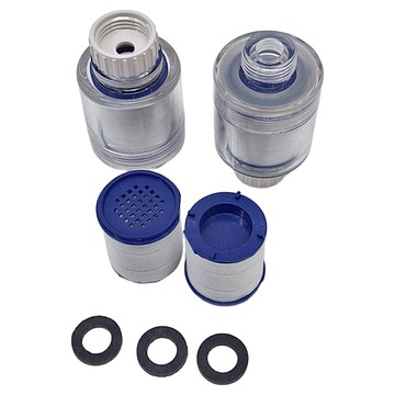 Water More 水摩爾 透明PP濾棉沐浴過濾器  過濾器2個4.4 x 7cm + 濾芯2個3.3 x 3.7cm  1組