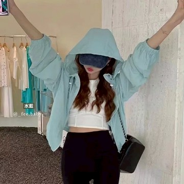 【Fee隔日到貨4色】防曬口袋連帽外套夾克🔥輕量外套 工裝外套 抽繩外套 風衣外套 薄外套 防曬外套 小外套