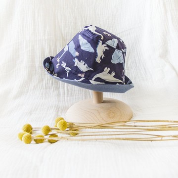 my little star 侏儸紀手作雙面 有機棉漁夫帽