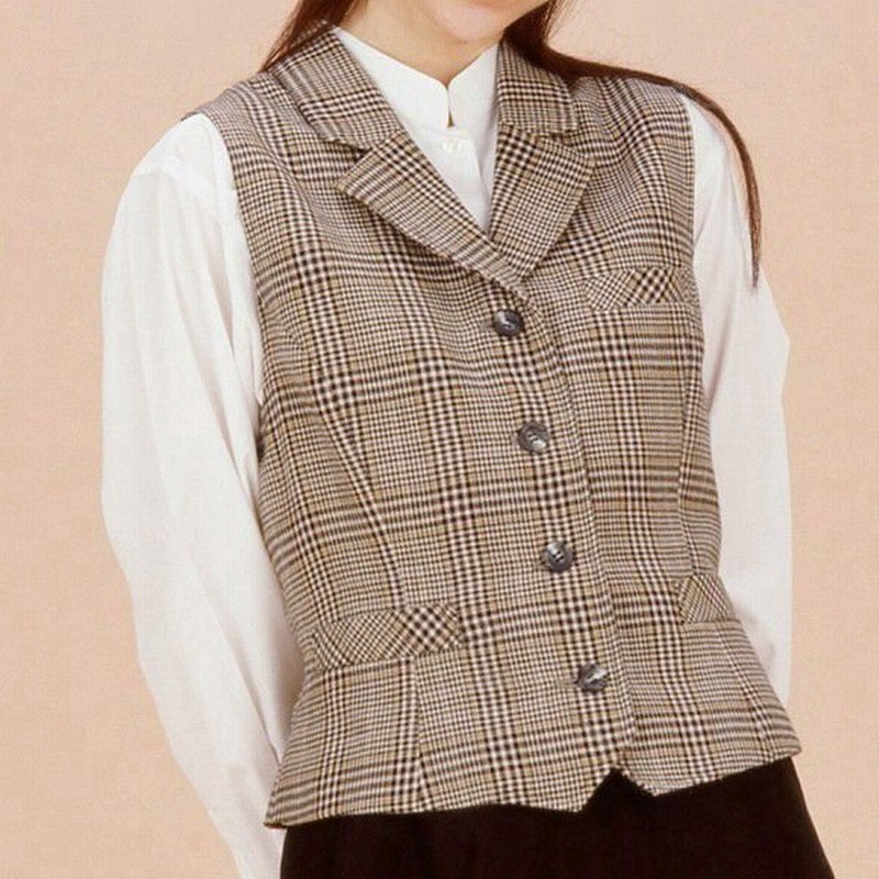 ベスト レディースベスト おしゃれユニフォーム 森ガール グレー グレンチェック 裏地つき メンズベスト有 ２ｓ ｓ ｍ ｌ ２ｌ 大きいサイズ有 通販 Lineポイント最大0 5 Get Lineショッピング