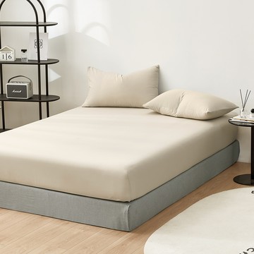 J-bedtime 床寢時光 台灣製 文青純色水洗棉床包 + 枕套 S6897S  單人  知性米