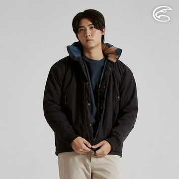ADISI 男雙面穿超撥水抗風保暖外套 AJ2521056 宇宙黑/大地迷彩藍