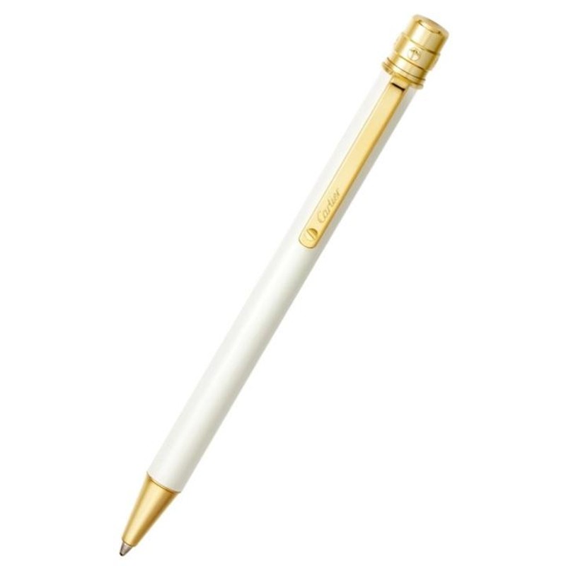 CARTIER OP000113 SANTOS DE CARTIER BALLPOINT PEN WHITE LACQUER