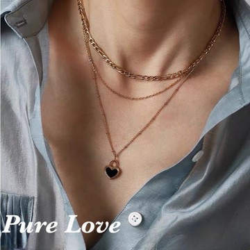 Pure Love樂芙 /正韓 鈦鋼【316L醫療鋼】G01170鏤空雙層鏈條素鏈 / 金