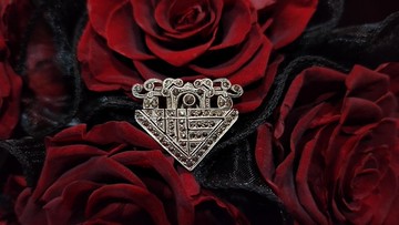 ART DECO裝飾藝術白鐵礦S900純銀20世紀初古董胸針領夾聖誕禮盒