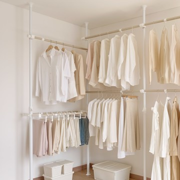 ROOM N HOME 基本衣架三層褲架款  寬200-340公分 x 高170-280公分  米色、白色