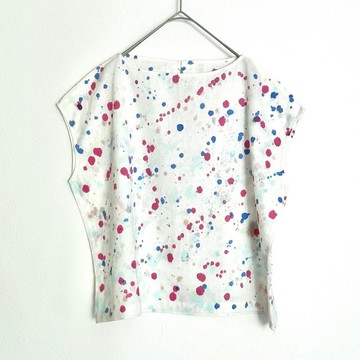 手染めの棉麻短袖襯衫