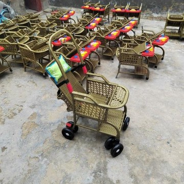 小推車折疊寶寶手推車童車兒童藤椅小孩竹藤仿藤輕便可夏季躺車