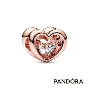 【Pandora官方直營】懸浮明亮之心串飾-鍍14k玫瑰金-絕版品