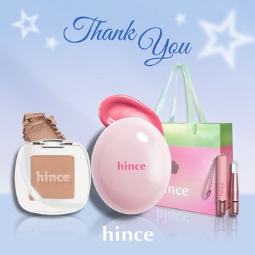 快速出貨【hince】心意謝禮！柔光煥彩單色眼影+冰透蜜糖唇頰膏+Dewy Ball提袋+Dewy Ball唇刷(感謝有你/女生送禮/唇膏口紅)