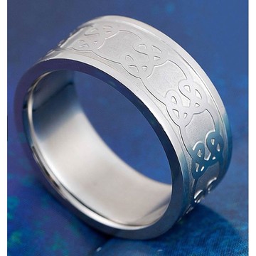 H3266 繩結花紋圖騰鋼戒 【20號~21號】超寬拇指環 情侶對戒 項鍊吊墜 不生鏽316L鈦鋼  民族風 波西米亞