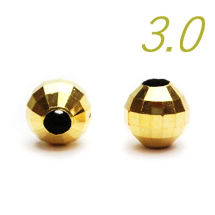 シリコン入りムーブボール ミラーカット 18金 3.0mm 1個売り