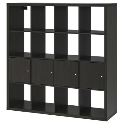 【IKEA/イケア/通販】KALLAX カラックス シェルフユニット インサート4個付き, ブラックブラウン,…[6](39197430)