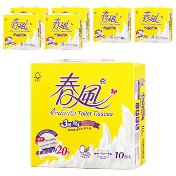 春風 三層厚手抽取衛生紙  100張  10包  7袋