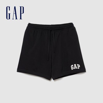 【GAP】寬鬆 Gap LOGO 法式毛圈布短褲-黑色(894567)