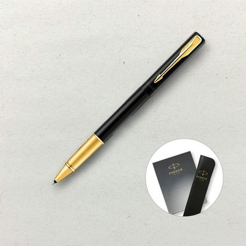 【PARKER】 威雅XL幻影黑鋼珠筆 真皮筆套禮盒 客製化刻字