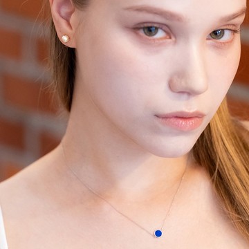 ROCA MINI 圓形青金石項鍊_白色