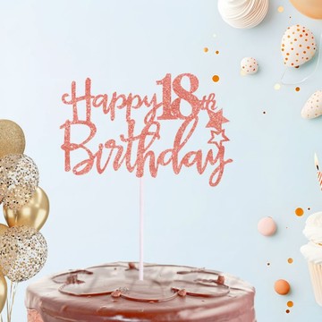 專屬18歲繽紛蛋糕插🎂 數字蛋糕插 蠟燭 玫瑰金蛋糕插 金色蛋糕插 蛋糕插 數字蛋糕插件 18歲慶生 18歲蛋糕