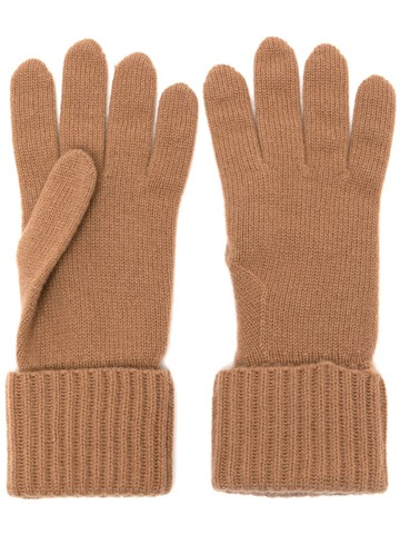 N.Peal - ribbed organic cashmere gloves - unisex - Organic Cashmere - One Size - Brown