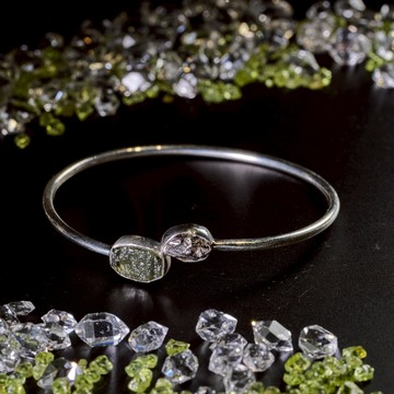 天鐵 捷克隕石| 圖桑帶回 925純銀C型手環 天然晶石手環 S25AB19-129B