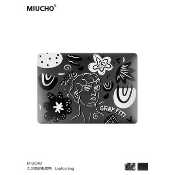 MIUCHO 大衛電腦殼復古適用于蘋果22款M2簡約air13透明macbook14美式pro原創設計防摔pro16寸防磕碰保護硬殼